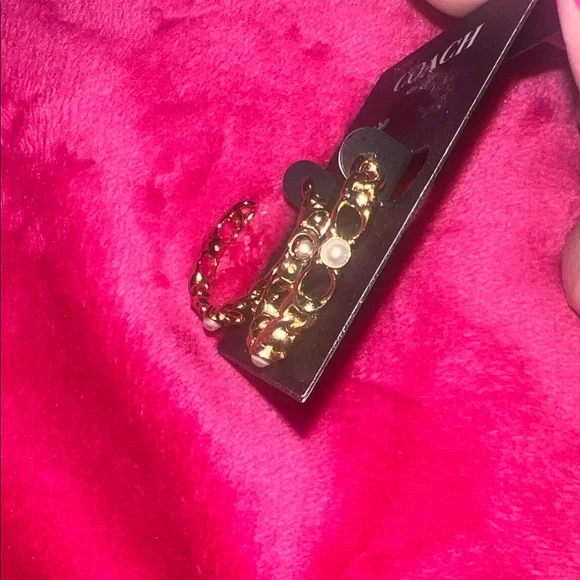 Coach Twisted Gold Hoop Earrings - Picture 4 of 5